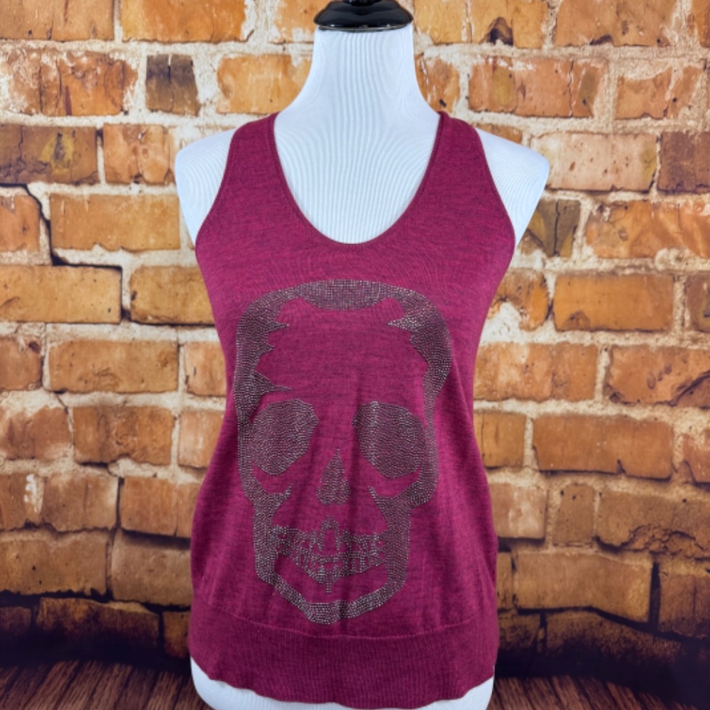 Zadig & Voltaire Merino Wool Beaded Skull Tank NWT